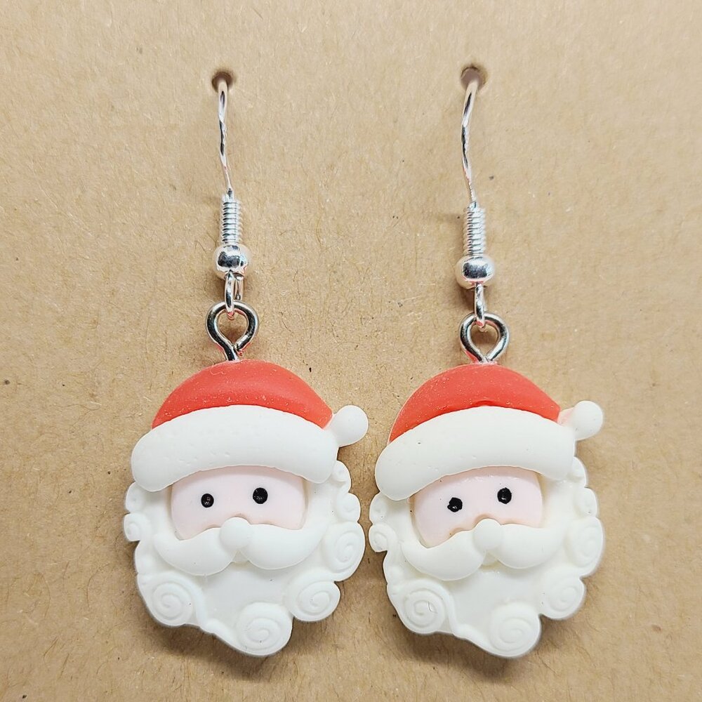 HoHoHo Santa Claus Christmas Dangle Drop Earrings NEW Women's 2 inches Festive